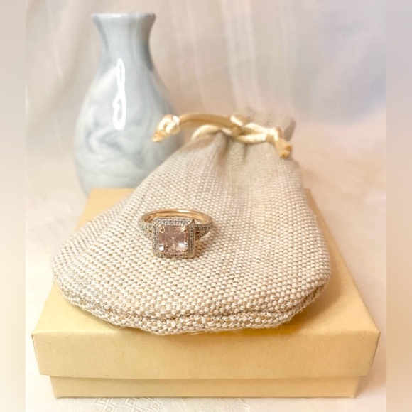 Morganite & Diamond 14K Rose Gold Ring - Picture 5 of 13